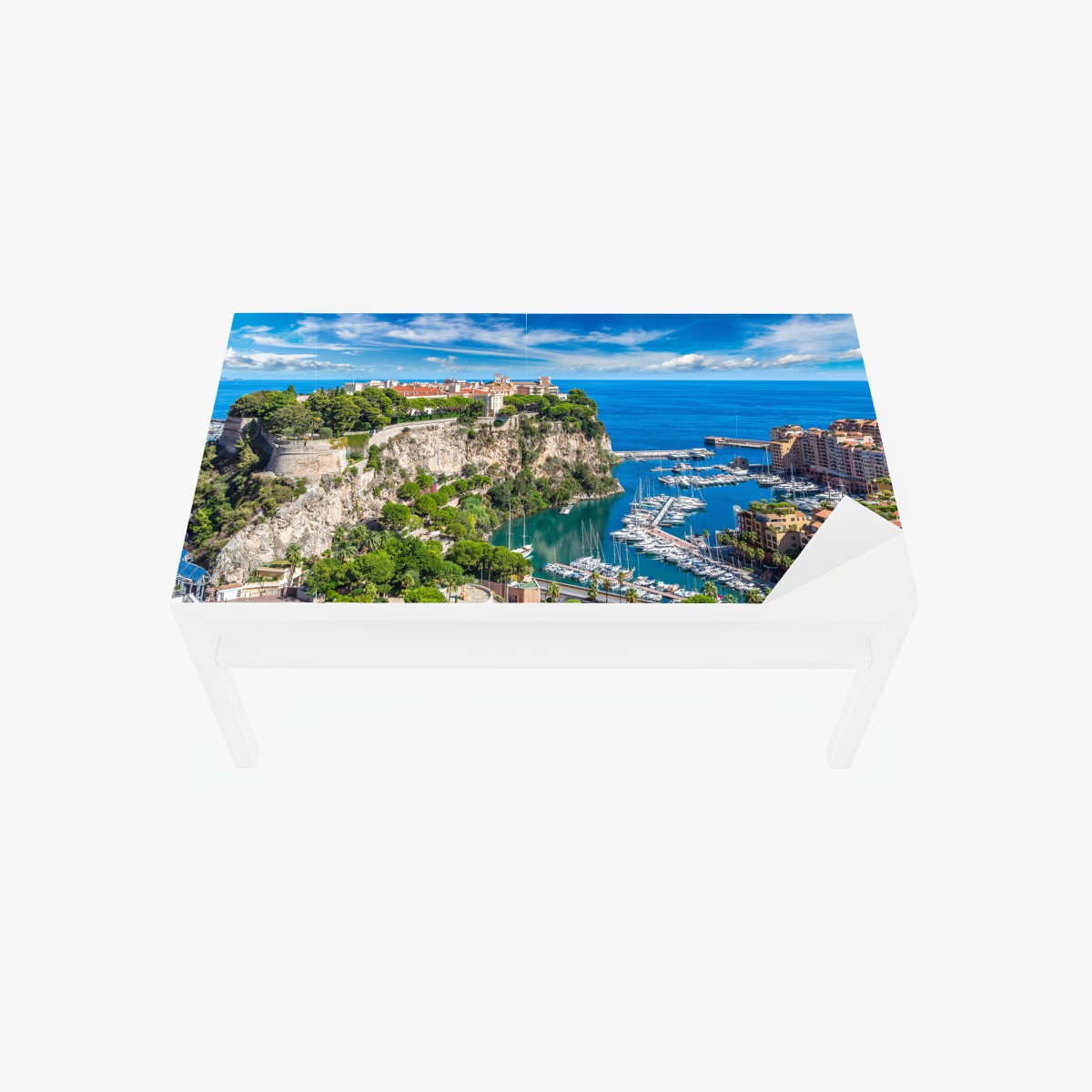 Tischaufkleber und Schreibtischaufkleber panoramablick auf den hafen von Monte Carlo – Wallnifity®
