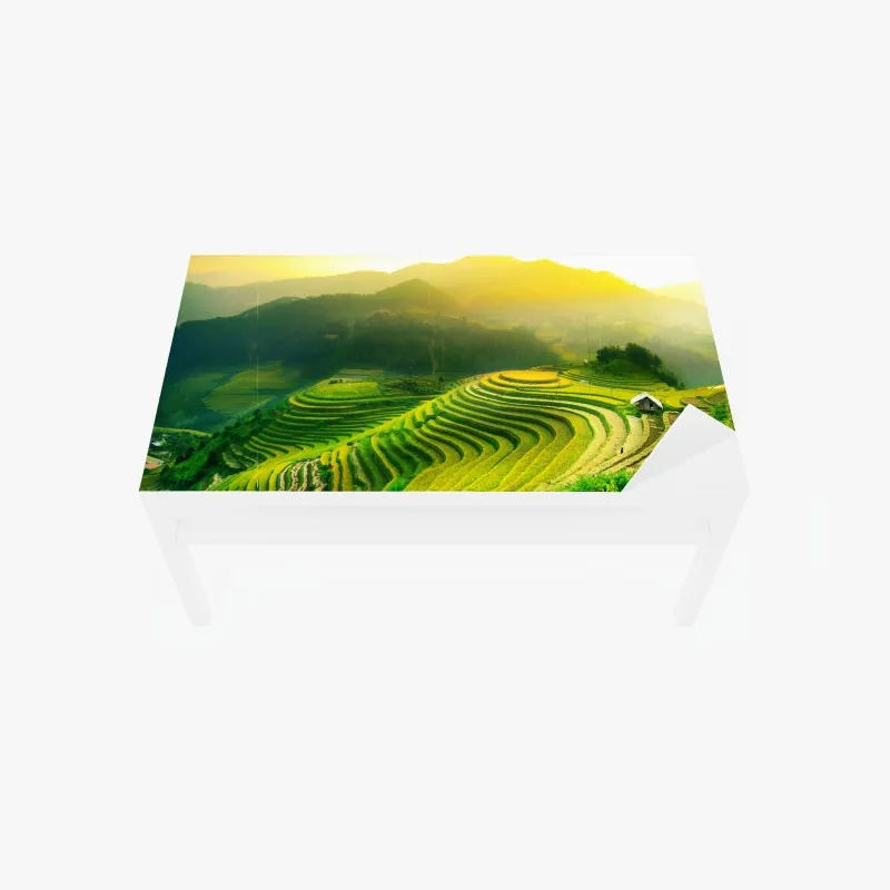 Tischaufkleber und Schreibtischaufkleber luftige wolkenlandschaft im soften blau – Wallnifity®