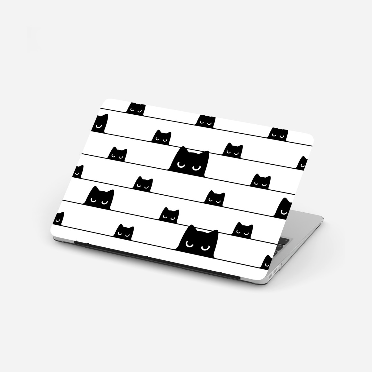 Laptop-Aufkleber verspielte katzen zwischen streifen – Wallnifity®
