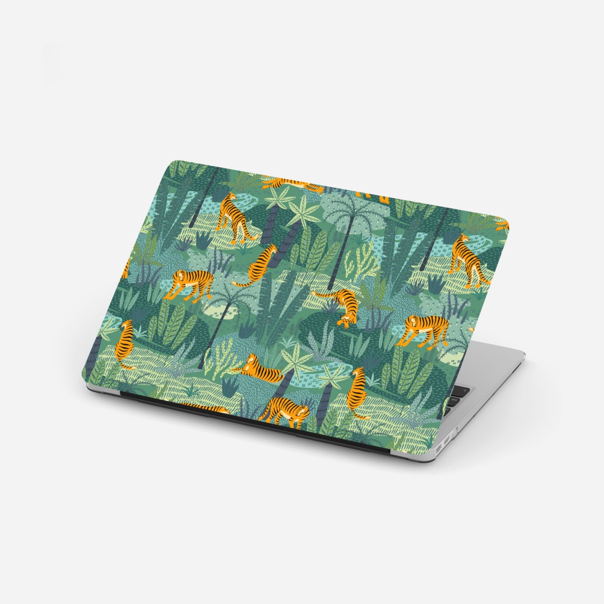 Laptop-Aufkleber verspieltes dschungel-tiger-muster – Wallnifity®