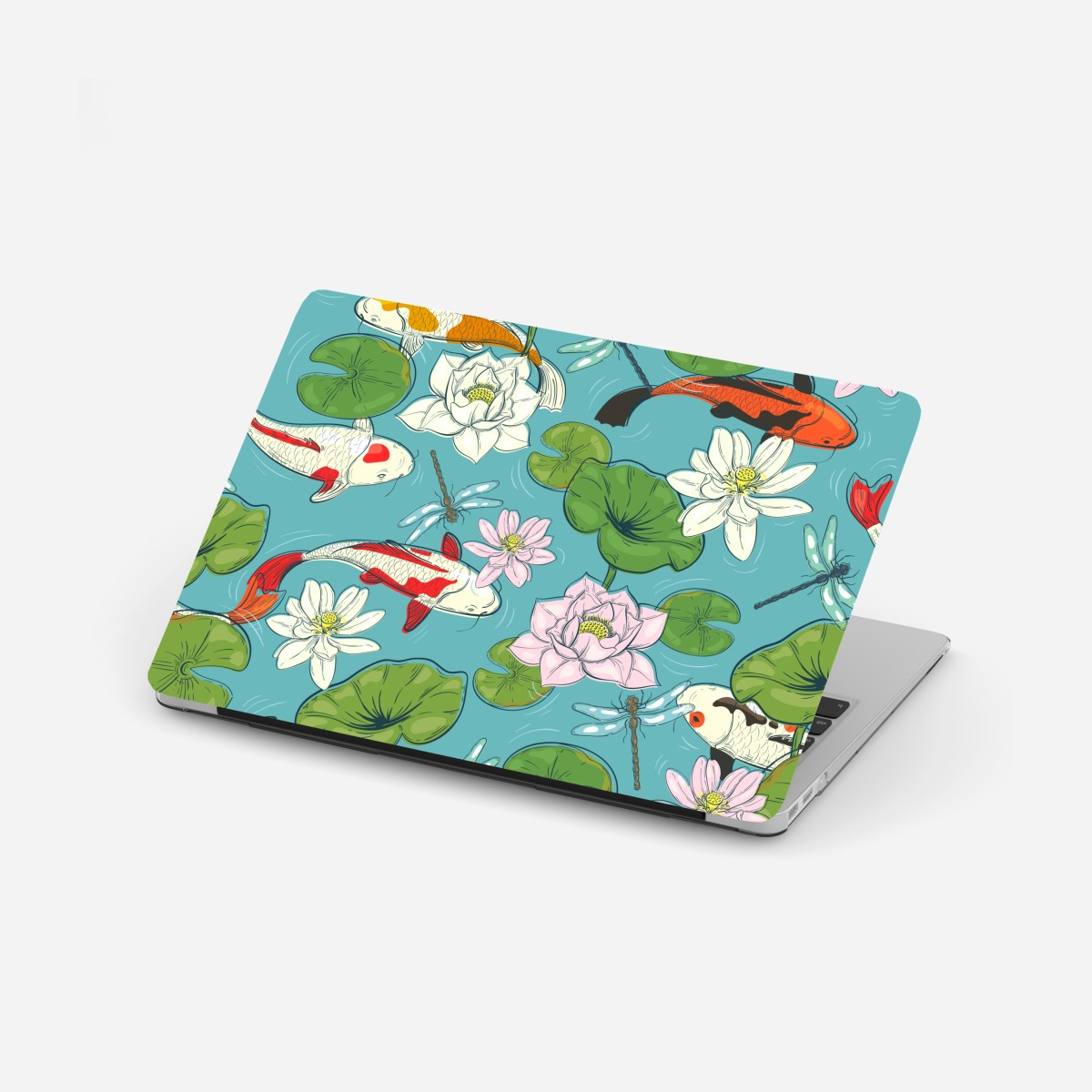 Laptop-Aufkleber ruhiger koi-teich mit lotuspflanzen – Wallnifity®