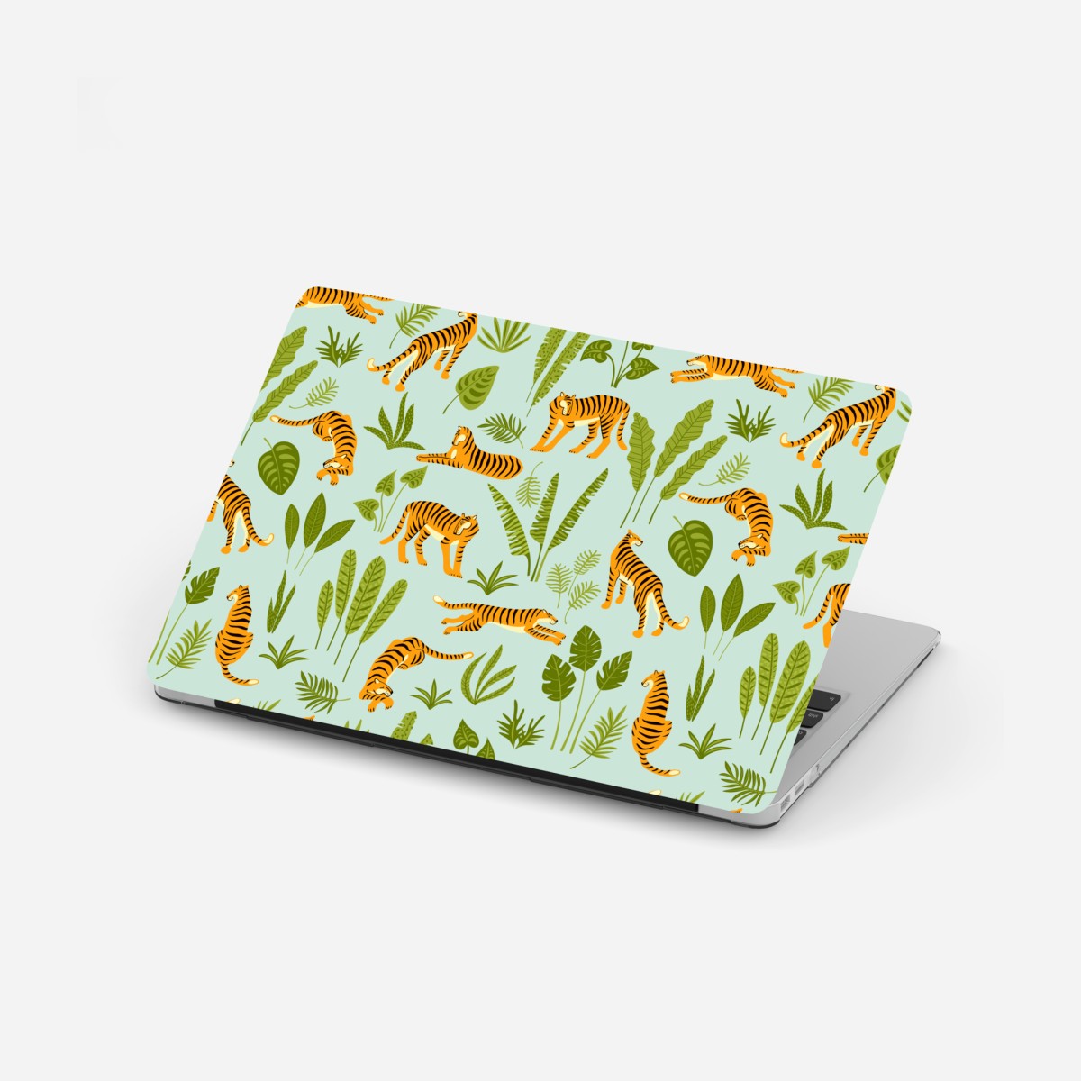 Laptop-Aufkleber verspieltes tiger dschungel muster – Wallnifity®