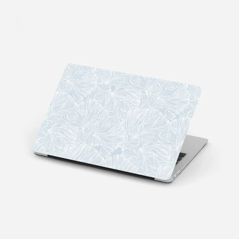 Laptop-Aufkleber sanftes blaues botanisches muster