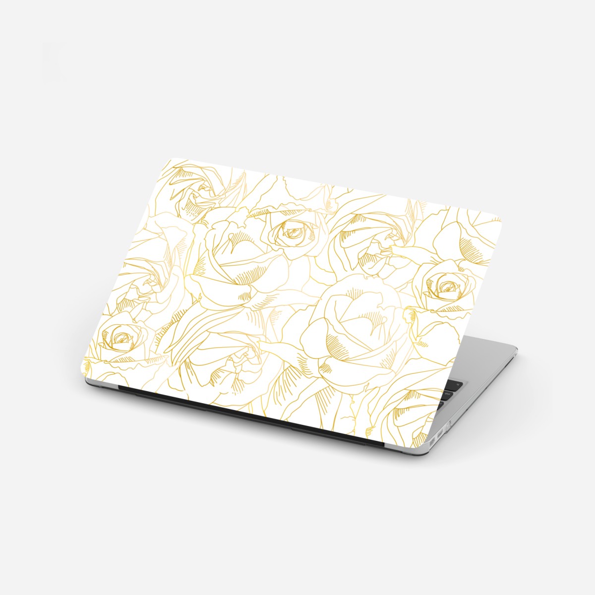 Laptop-Aufkleber goldene rosen linienzeichnung – Wallnifity®