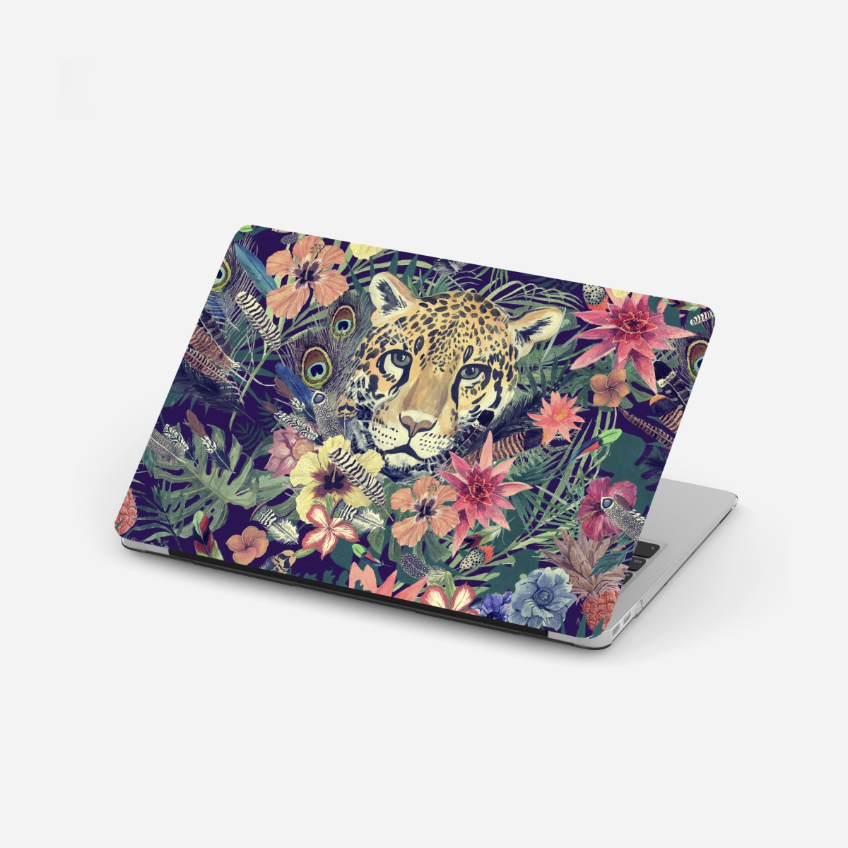 Laptop-Aufkleber vintage aquarell leopard im tropischen dschungel – Wallnifity®