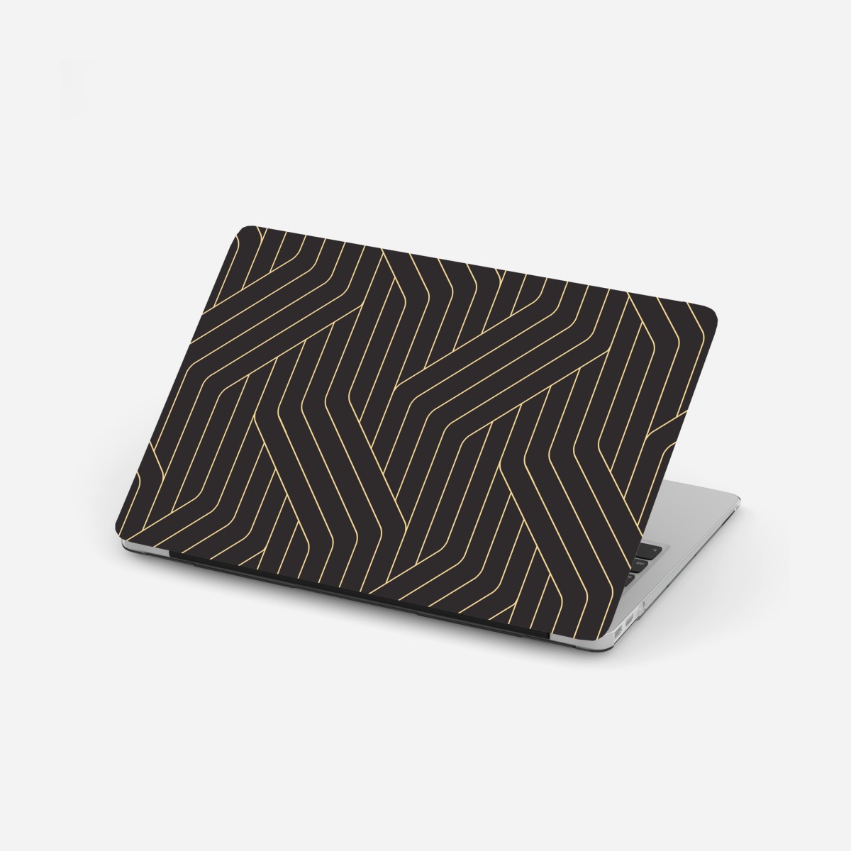 Laptop-Aufkleber geometrisches art deco muster in schwarz und gold – Wallnifity®