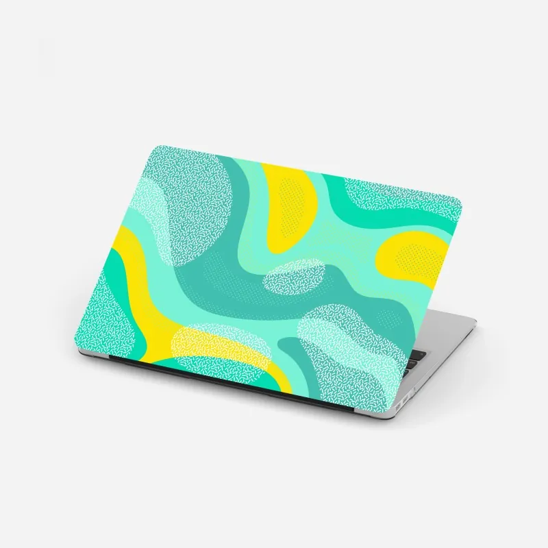 Laptop-Aufkleber türkis-gelbes abstraktes muster