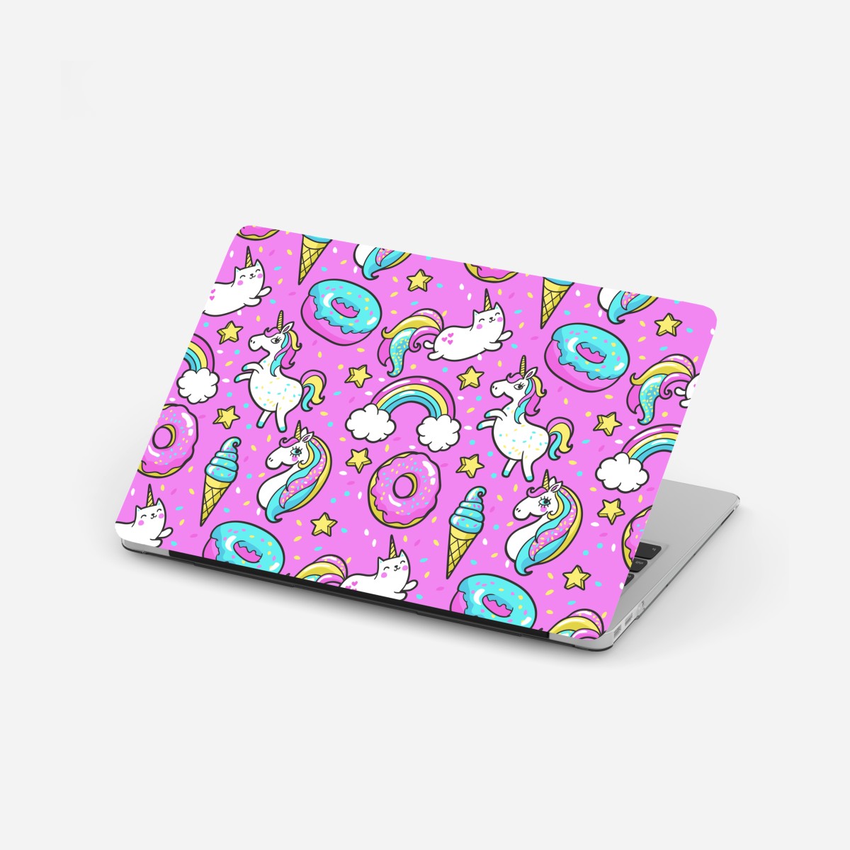 Laptop-Aufkleber pastell einhörner und süßigkeiten – Wallnifity®