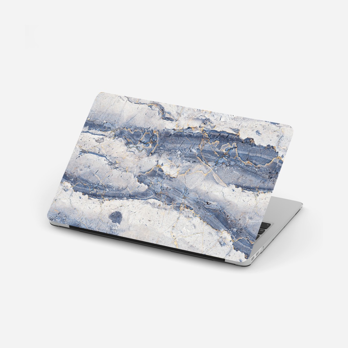 Laptop-Aufkleber blauer marmor mit goldenen adern – Wallnifity®