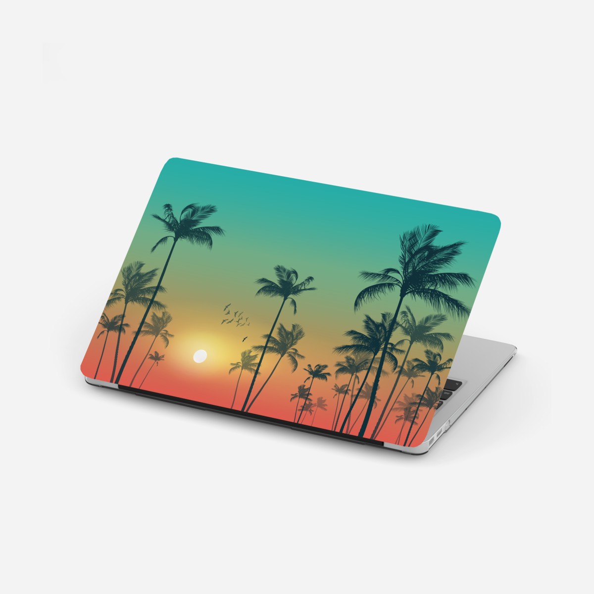 Laptop-Aufkleber tropischer sonnenuntergang mit palmensilhouetten – Wallnifity®