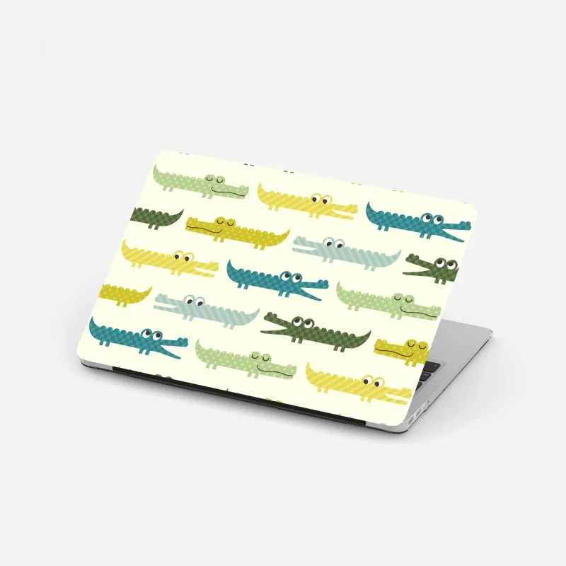 Laptop-Aufkleber verspieltes krokodilmuster für kinderzimmer