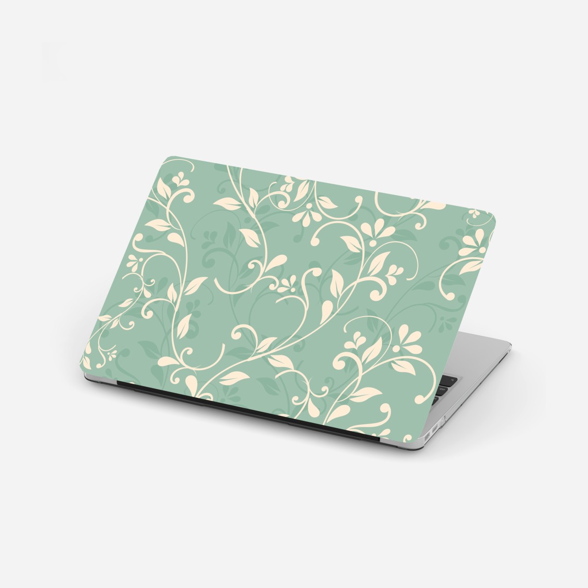 Laptop-Aufkleber minzfarbiges blumenmuster im vintage-stil – Wallnifity®