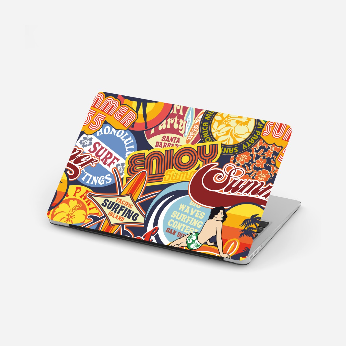 Laptop-Aufkleber retro surf aufkleber-collage – Wallnifity®