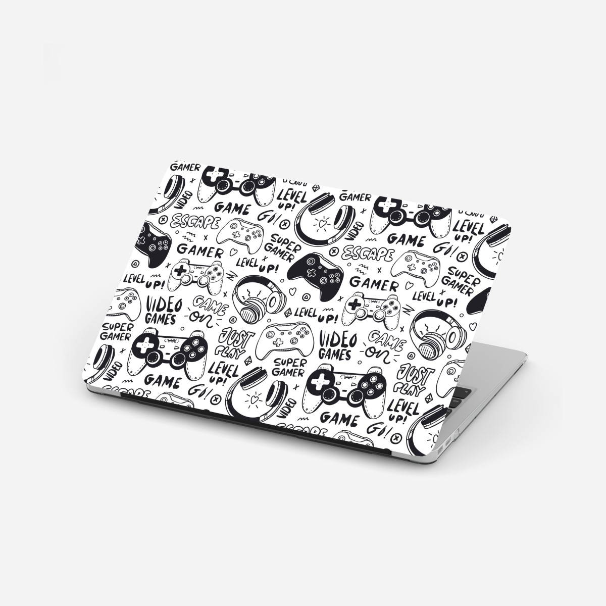 Laptop-Aufkleber doodle-muster mit videospiel-controllern – Wallnifity®