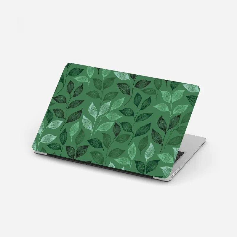 Laptop-Aufkleber grünes botanisches blättermuster