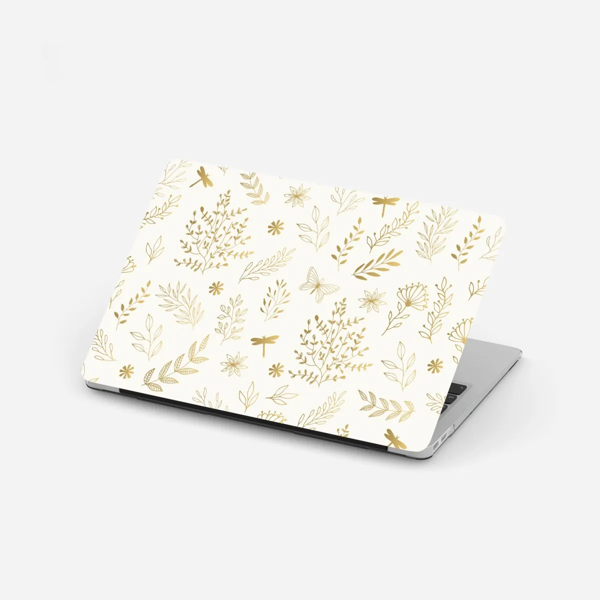 Laptop-Aufkleber goldenes botanisches muster – Wallnifity®