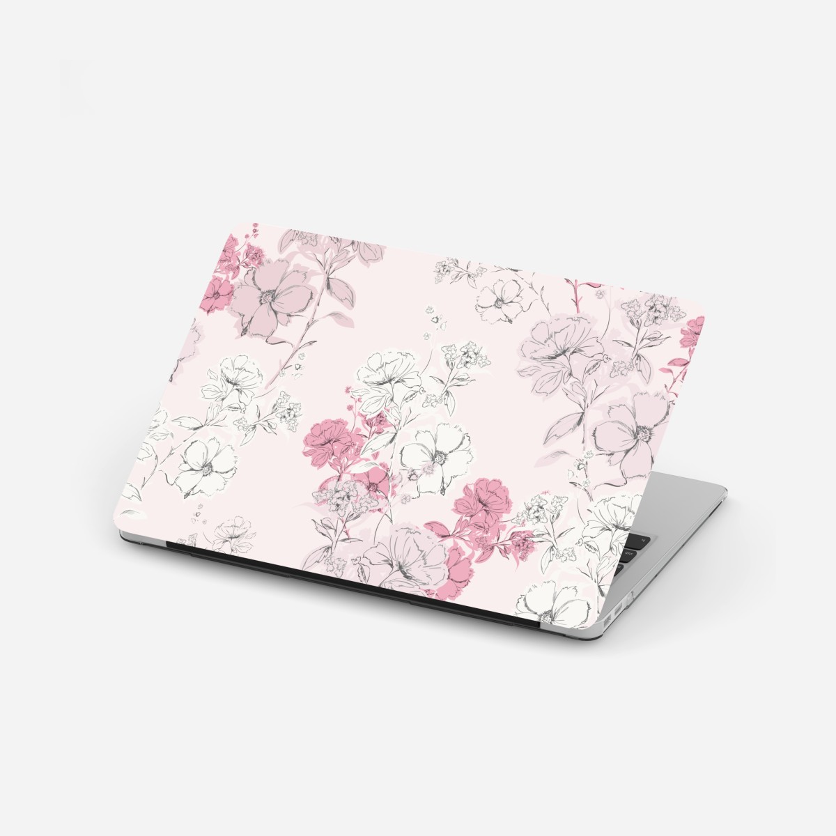 Laptop-Aufkleber zartes rosa blumenmuster – Wallnifity®