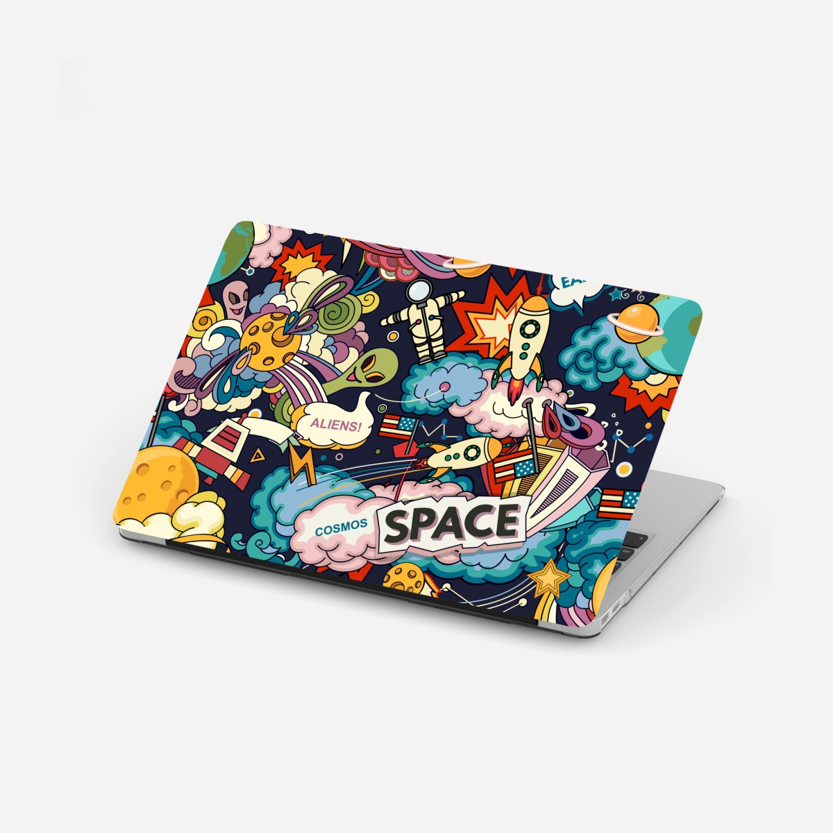 Laptop-Aufkleber bunte kosmische weltraum-collage – Wallnifity®