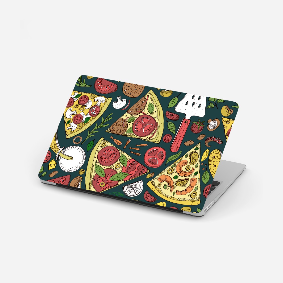 Laptop-Aufkleber buntes muster mit pizzastücken – Wallnifity®