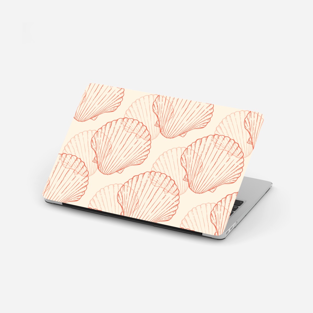 Laptop-Aufkleber korallenfarbiges muschelmuster – Wallnifity®