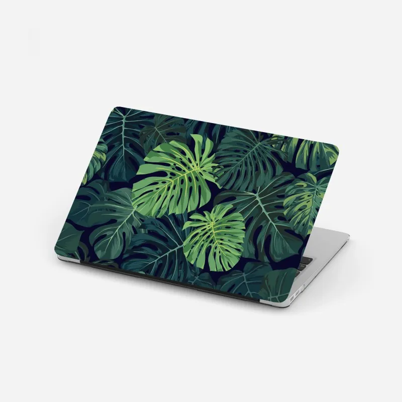 Laptop-Aufkleber tropisches monstera-blattmuster