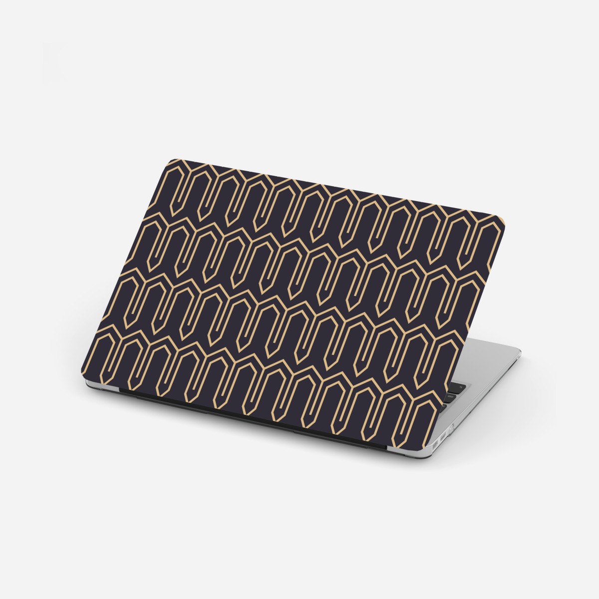 Laptop-Aufkleber art deco geometrisches muster in gold und schwarz – Wallnifity®