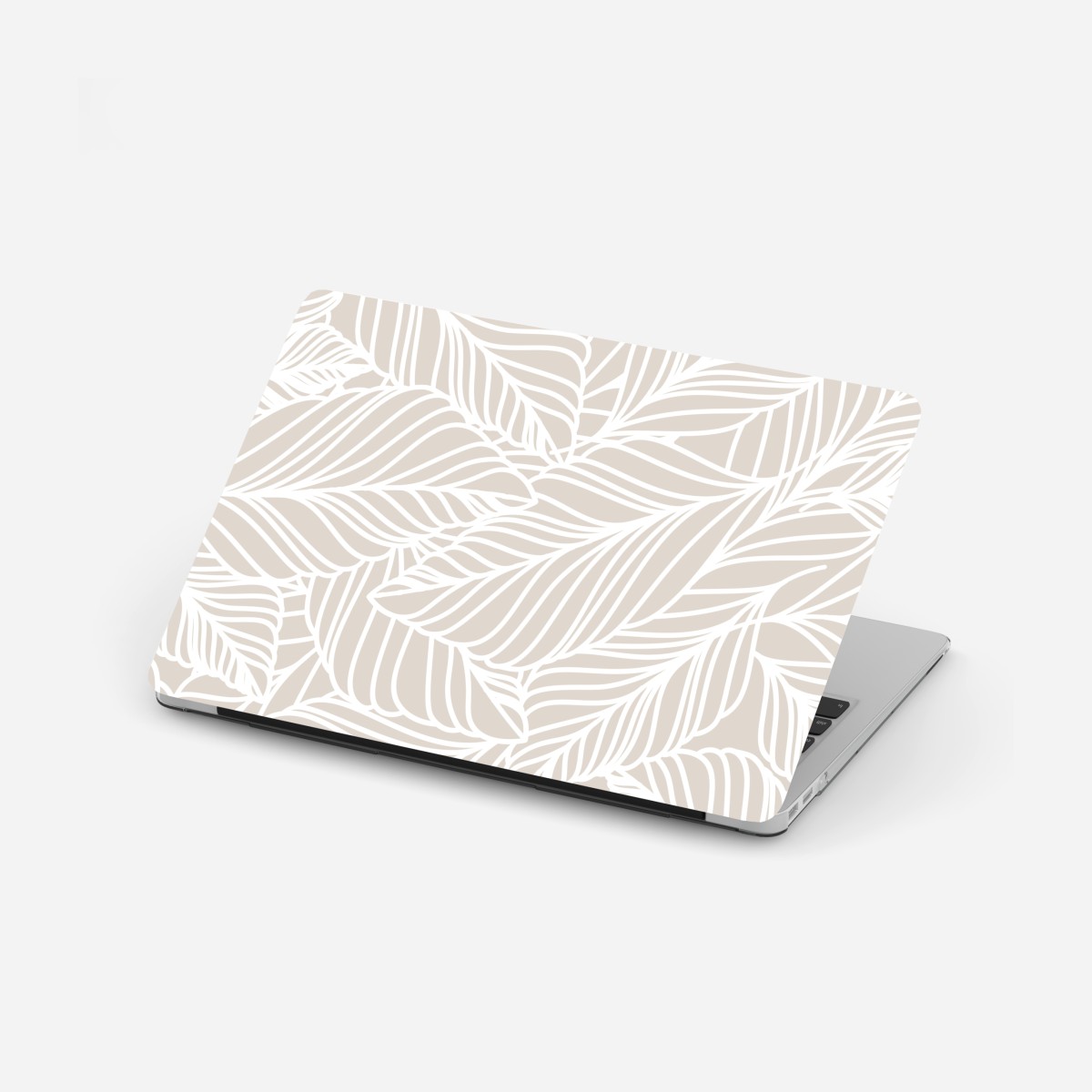 Laptop-Aufkleber beige botanisches blattmuster – Wallnifity®