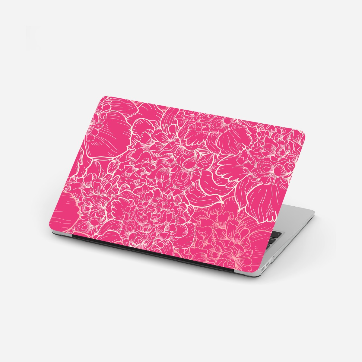 Laptop-Aufkleber leuchtendes rosa pfingstrosenmuster – Wallnifity®