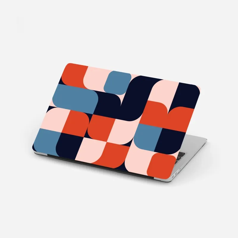 Laptop-Aufkleber kräftiges geometrisches retro-muster