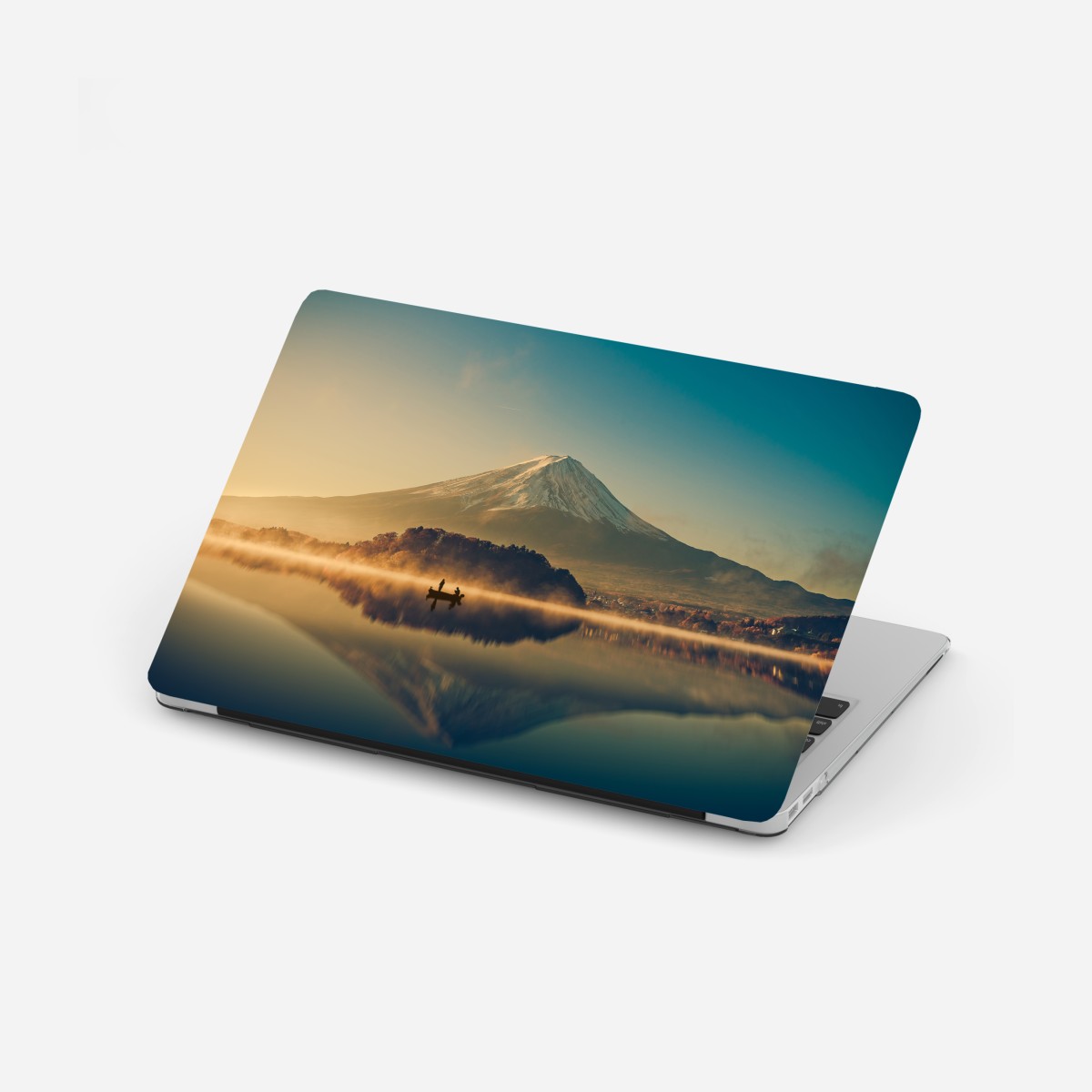 Laptop-Aufkleber sonnenaufgang über Mount Fuji am Kawaguchiko-See – Wallnifity®