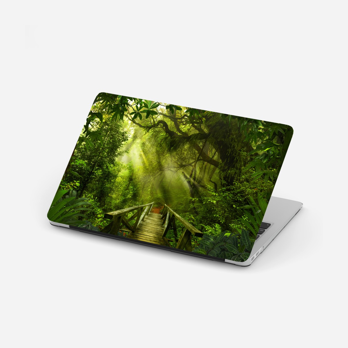 Laptop-Aufkleber sonnenbeschienener waldweg – Wallnifity®