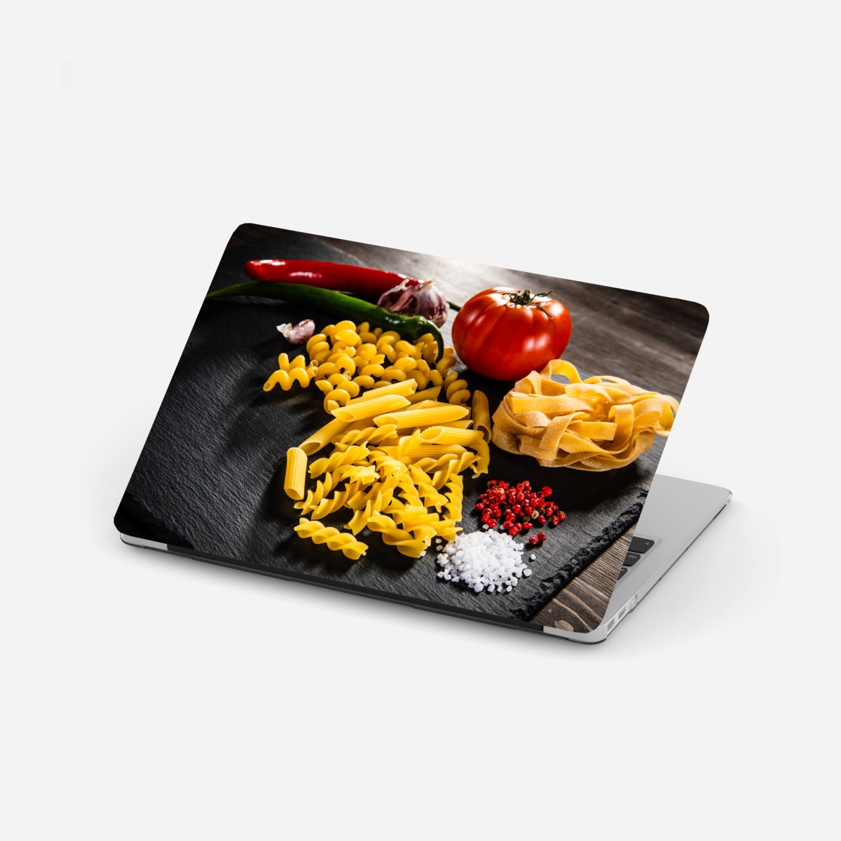 Laptop-Aufkleber verschiedene trockene nudeln und frische zutaten – Wallnifity®