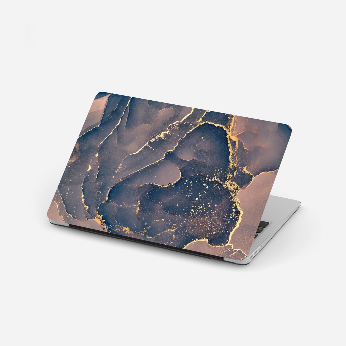 Laptop-Aufkleber marineblau-goldene marmorabstraktion – Wallnifity®