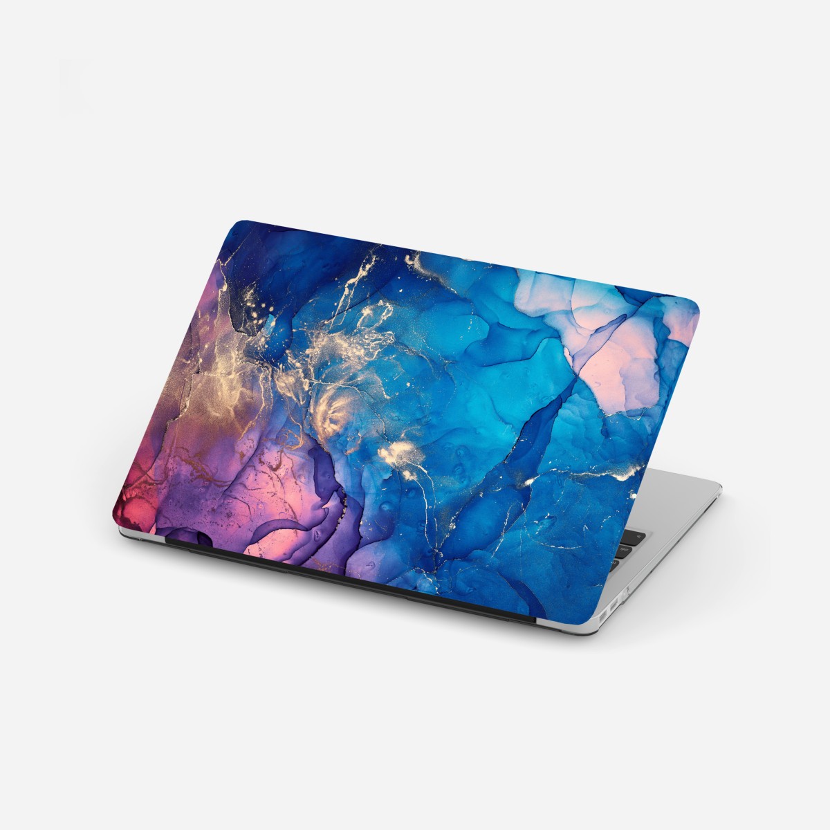 Laptop-Aufkleber blaue marmorierte alkoholtinten abstraktion – Wallnifity®