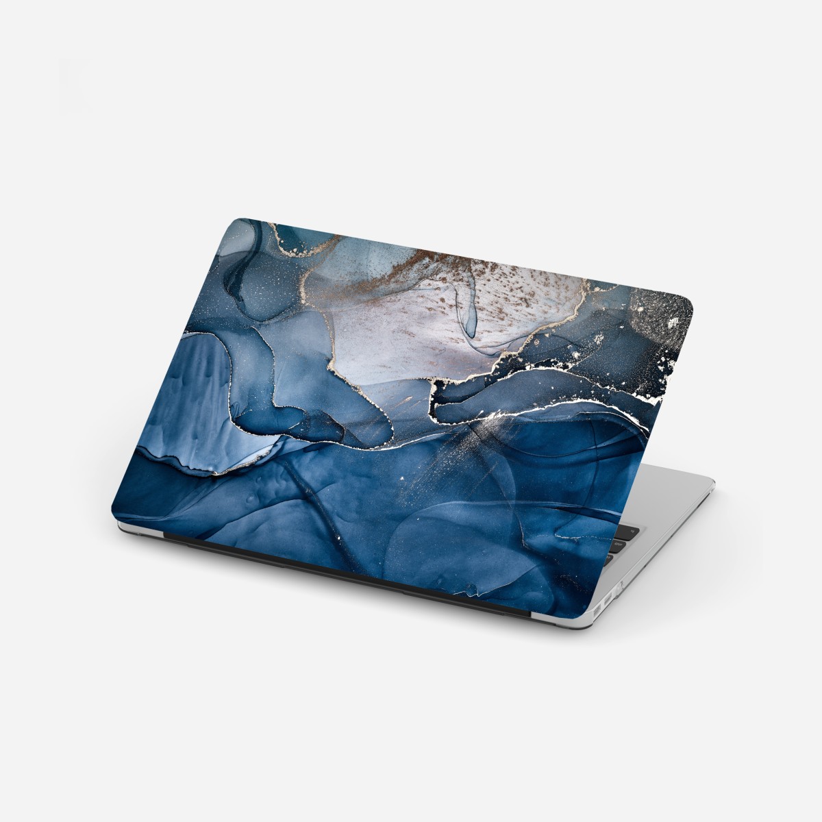 Laptop-Aufkleber tiefblauer marmor abstrakt – Wallnifity®