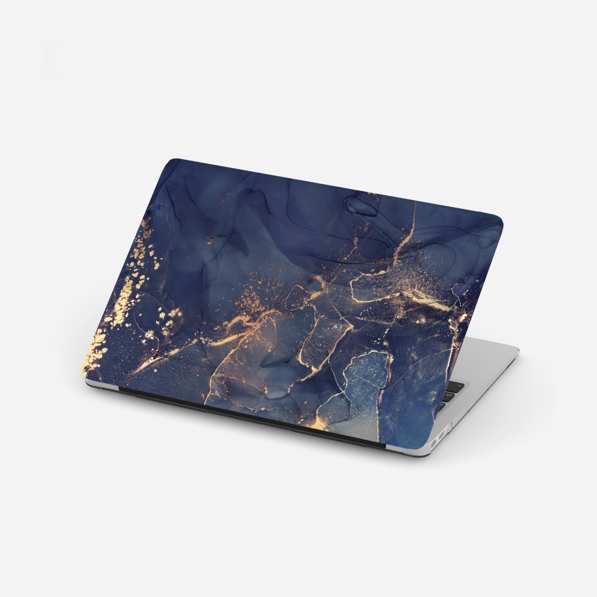 Laptop-Aufkleber dunkelblaue marmor-abstraktion mit goldenen adern – Wallnifity®