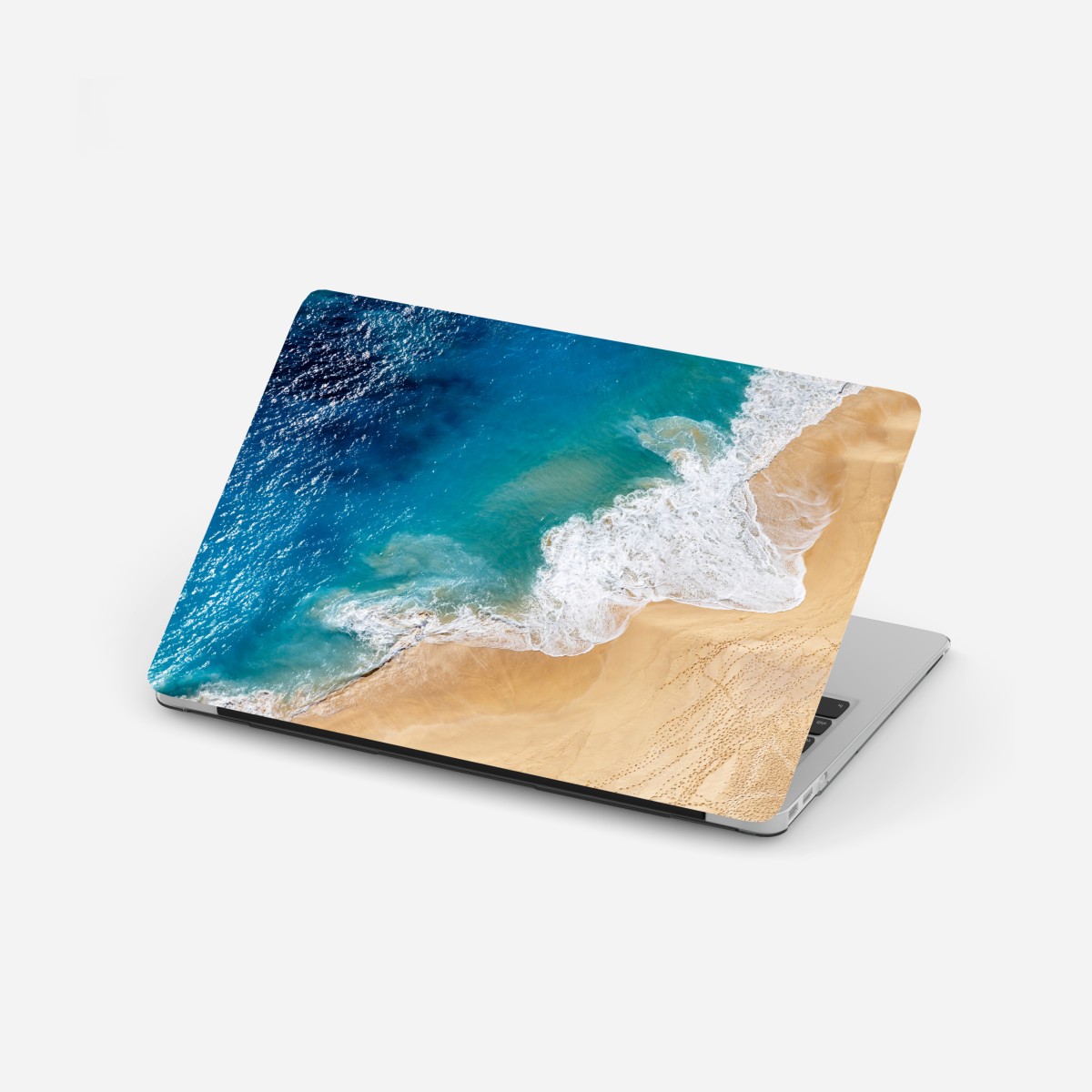 Laptop-Aufkleber luftaufnahme türkisfarbener strand – Wallnifity®
