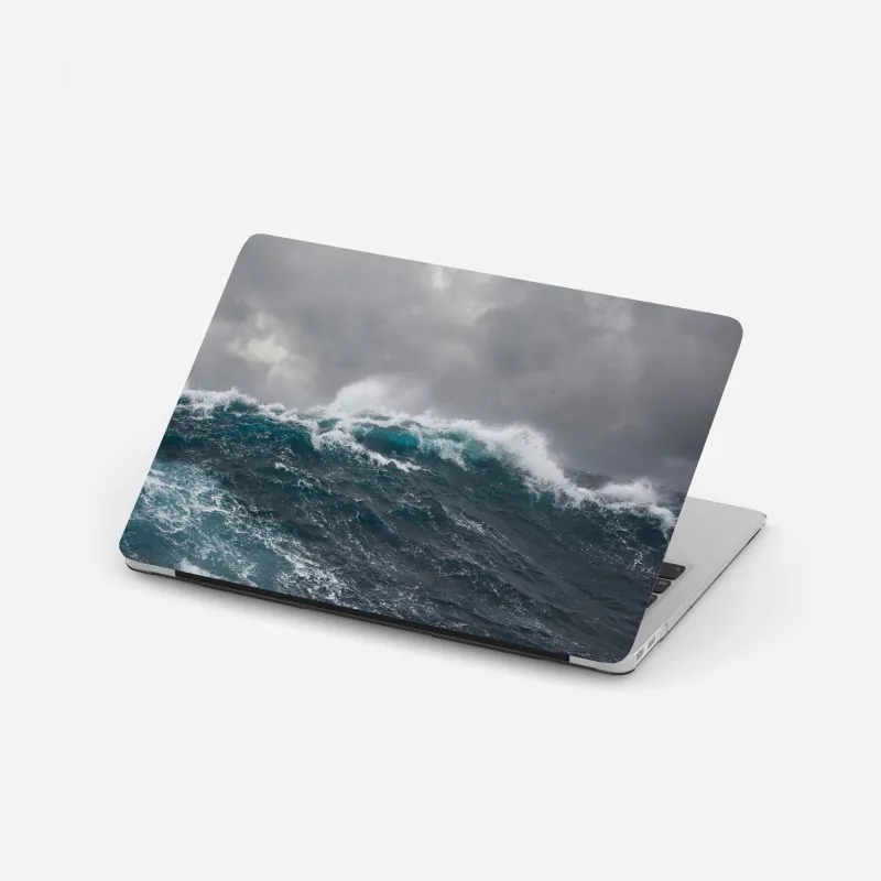 Laptop-Aufkleber stürmisches meer mit brechenden wellen