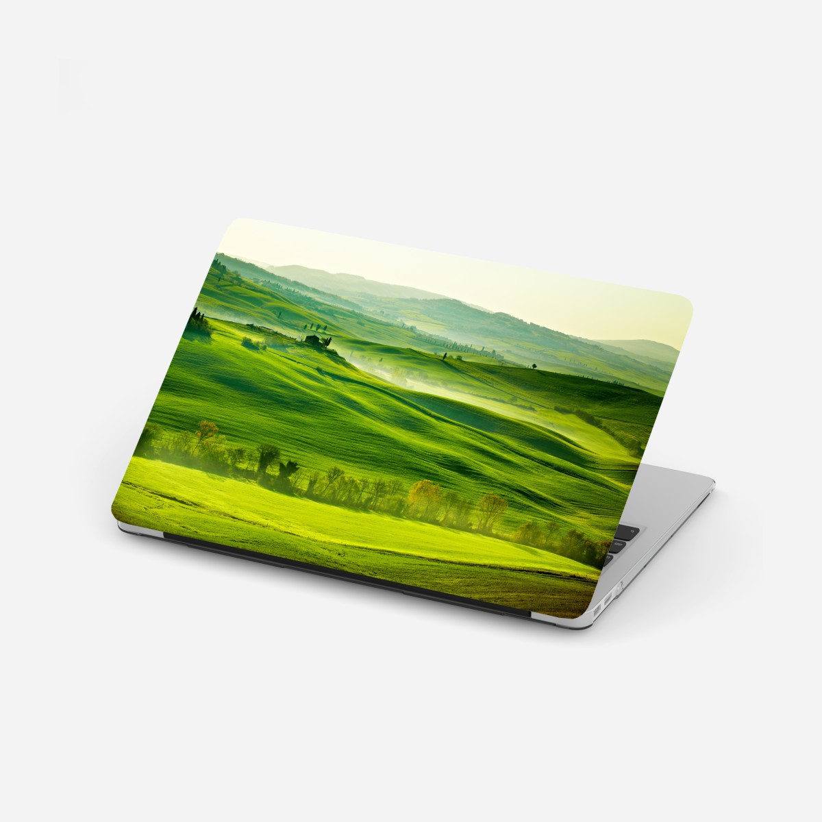Laptop-Aufkleber sonnige sanft hügelnde landschaft der Toskana – Wallnifity®