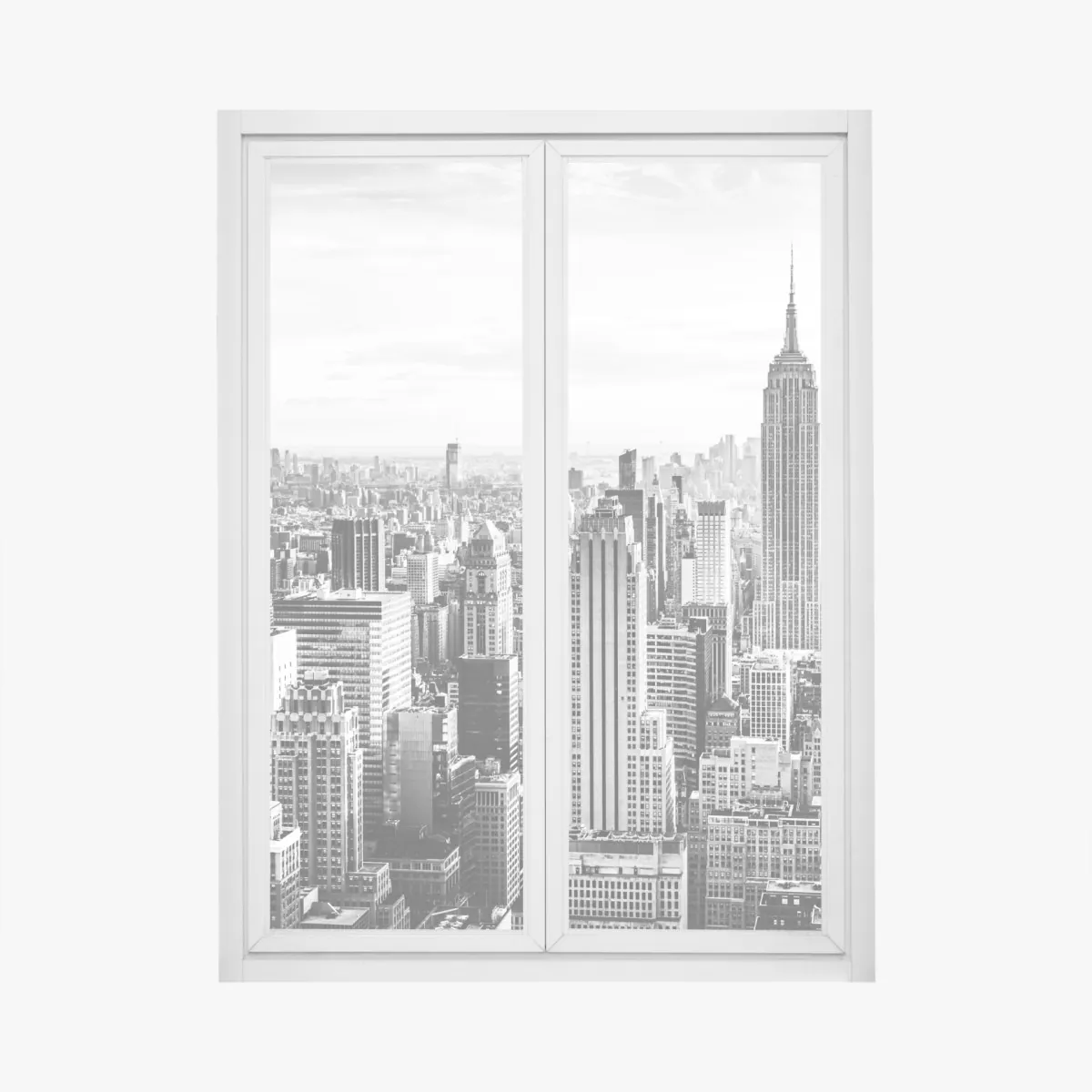 Fensteraufkleber New York panorama in schwarzweiß – Wallnifity®