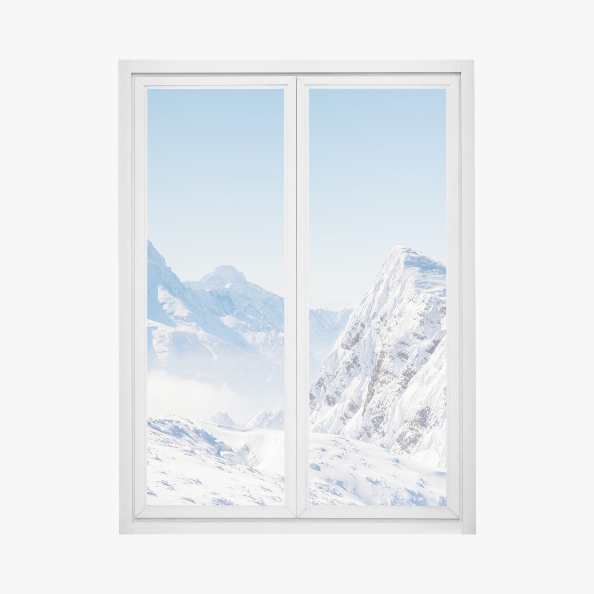 Fensteraufkleber ruhige panorama verschneiter berge – Wallnifity®