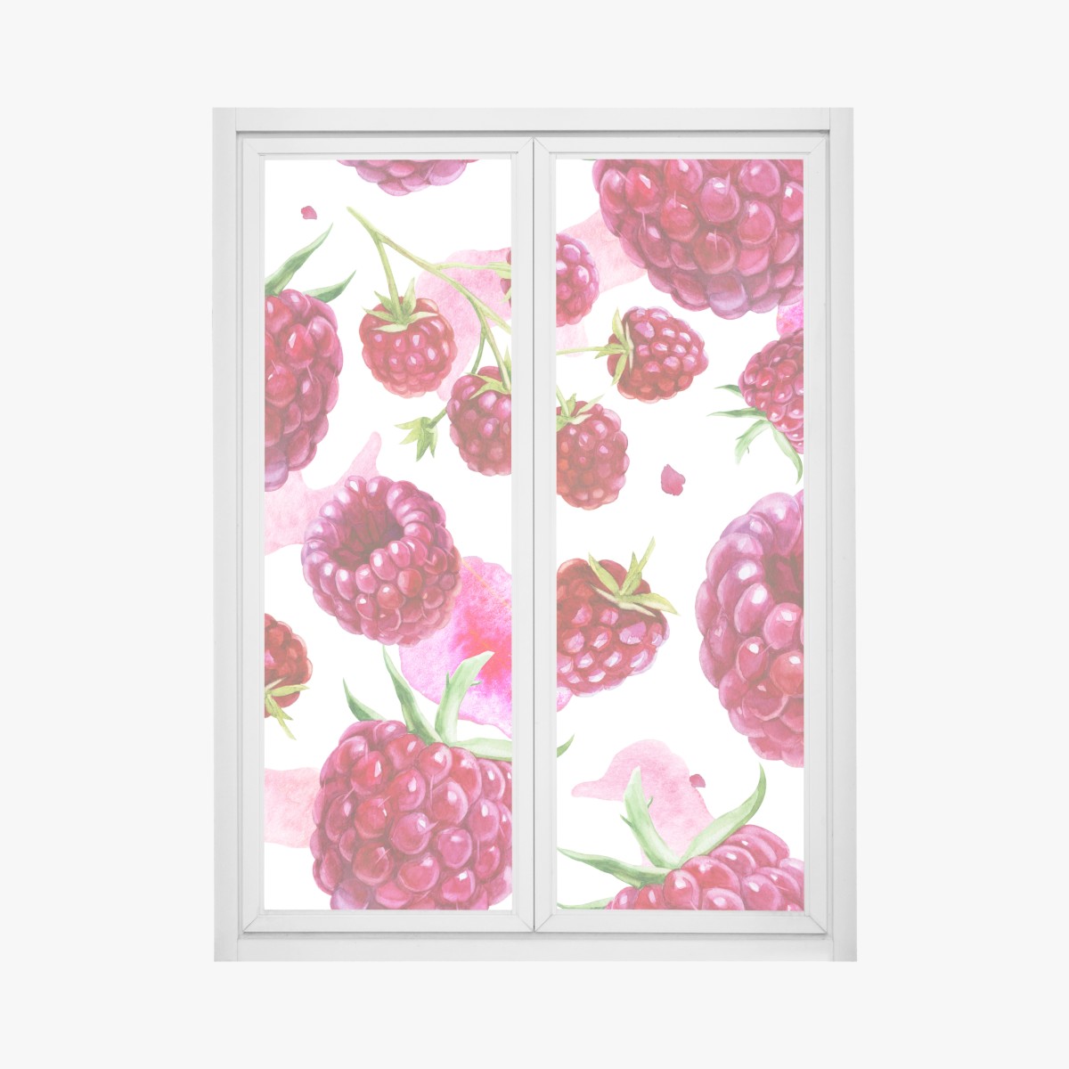 Fensteraufkleber aquarell himbeermuster – Wallnifity®