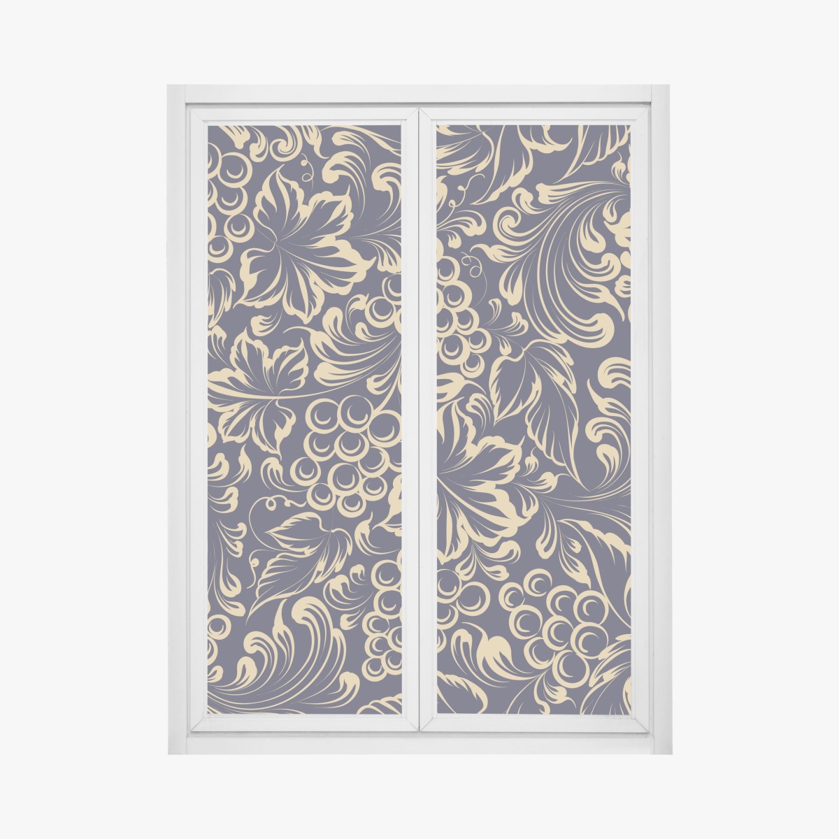 Fensteraufkleber elegantes barockes weintraubenmuster in gold – Wallnifity®