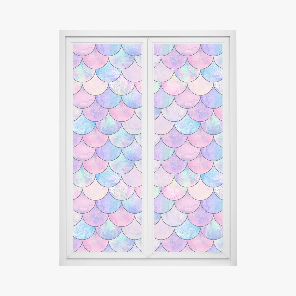 Fensteraufkleber pastell meerjungfrauen schuppenmuster – Wallnifity®