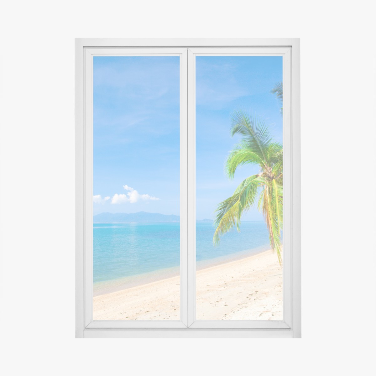 Fensteraufkleber tropischer palmenstrand – Wallnifity®