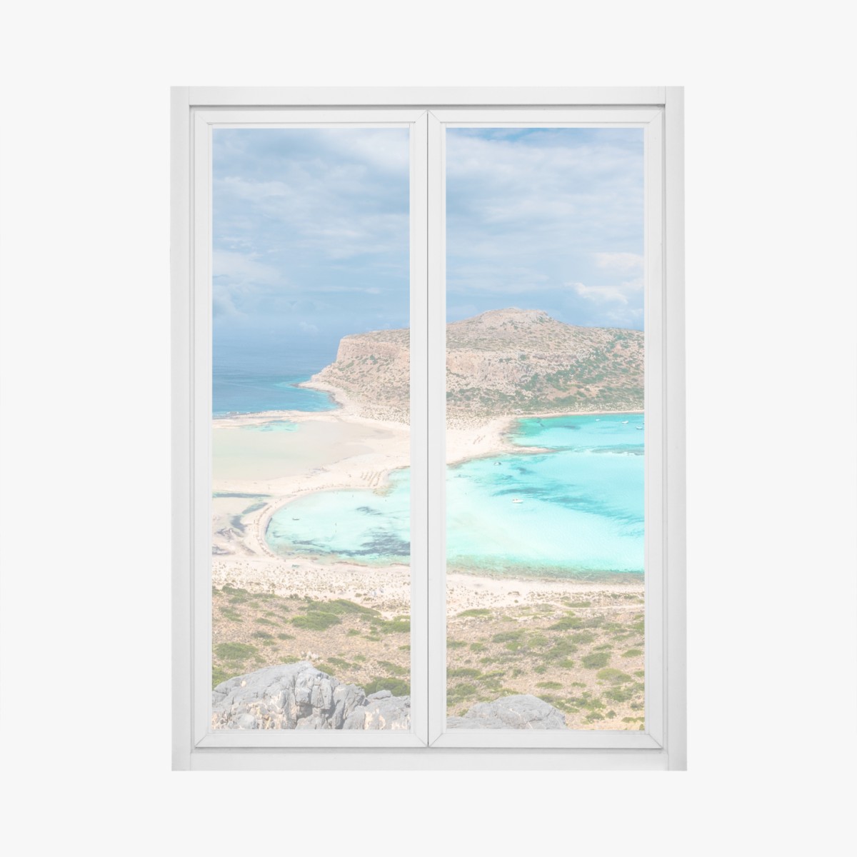 Fensteraufkleber Balos Lagoon, Kreta panorama strandblick – Wallnifity®