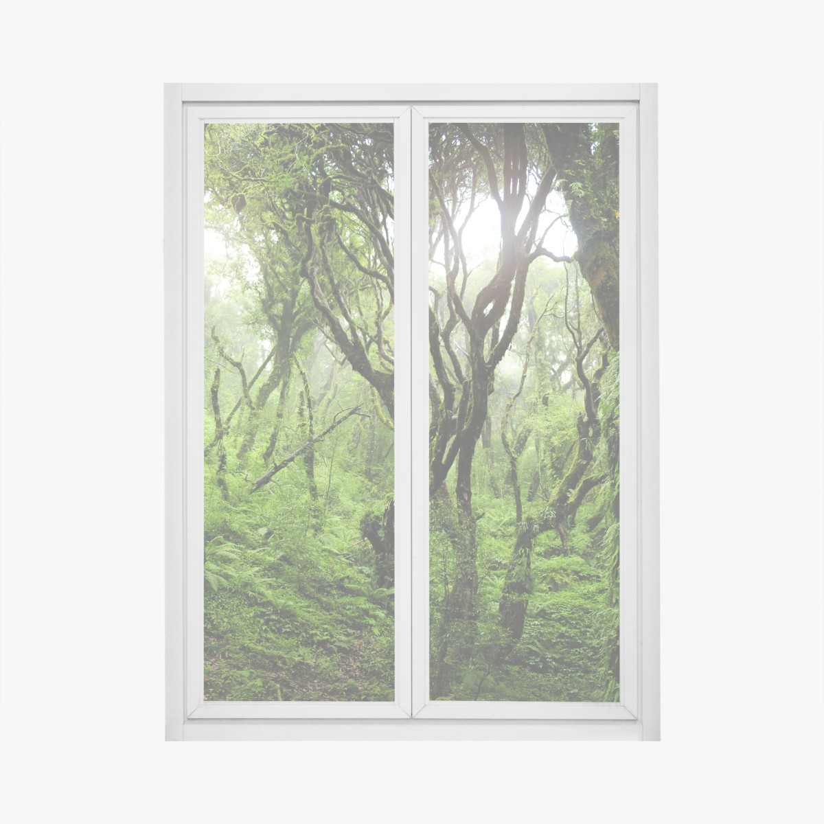 Fensteraufkleber mystischer grüner wald – Wallnifity®