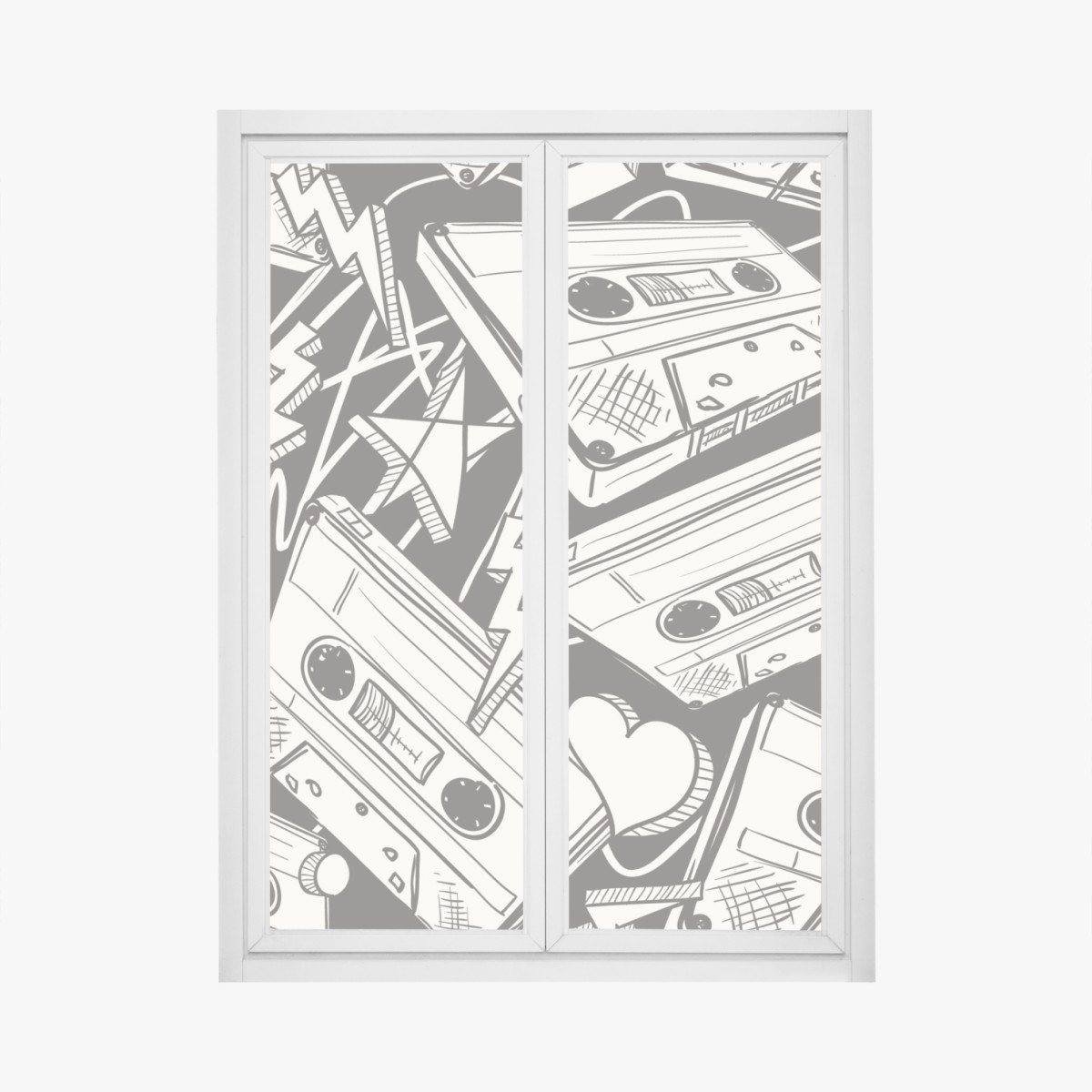 Fensteraufkleber vintage kassettenmuster – Wallnifity®