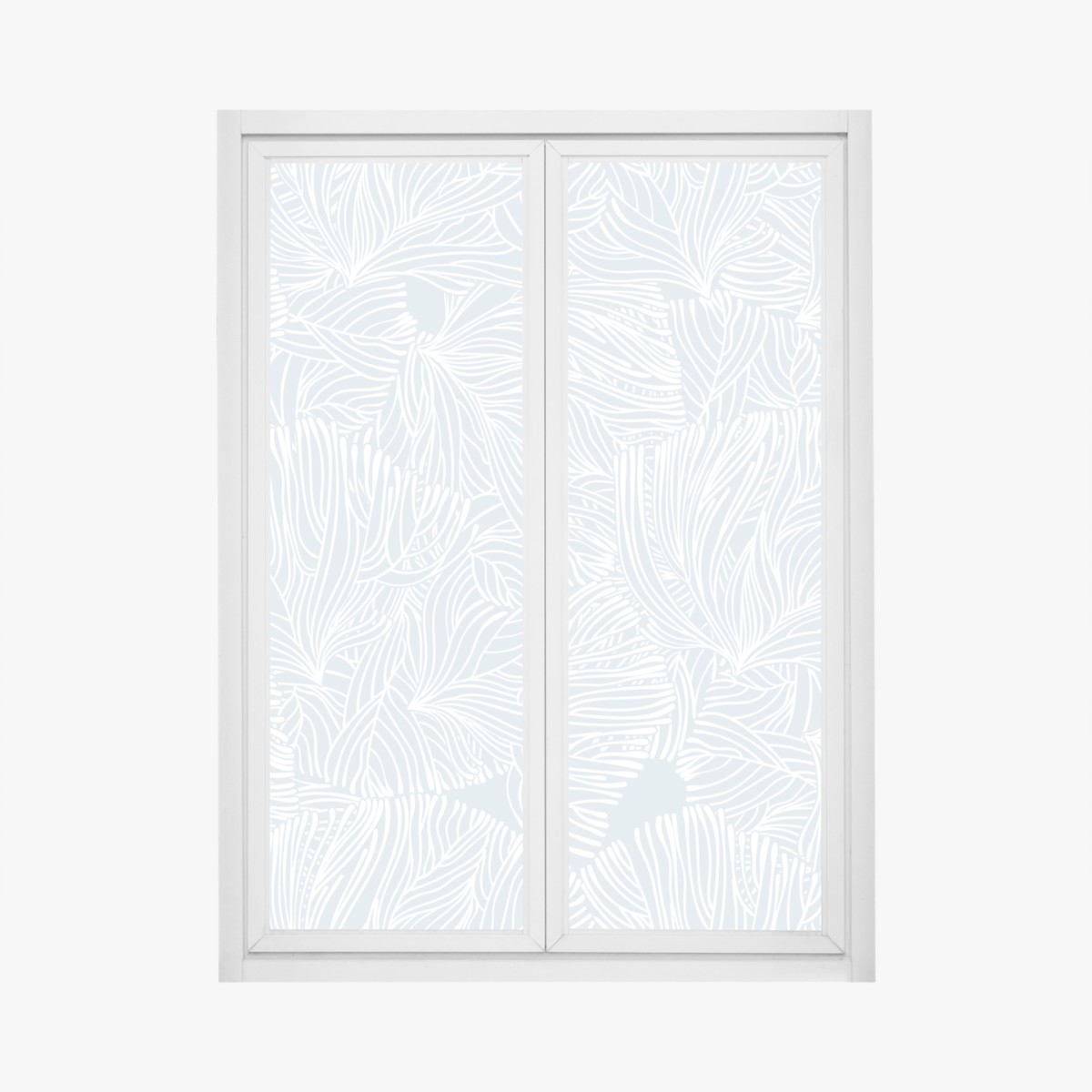 Fensteraufkleber sanftes blaues botanisches muster – Wallnifity®