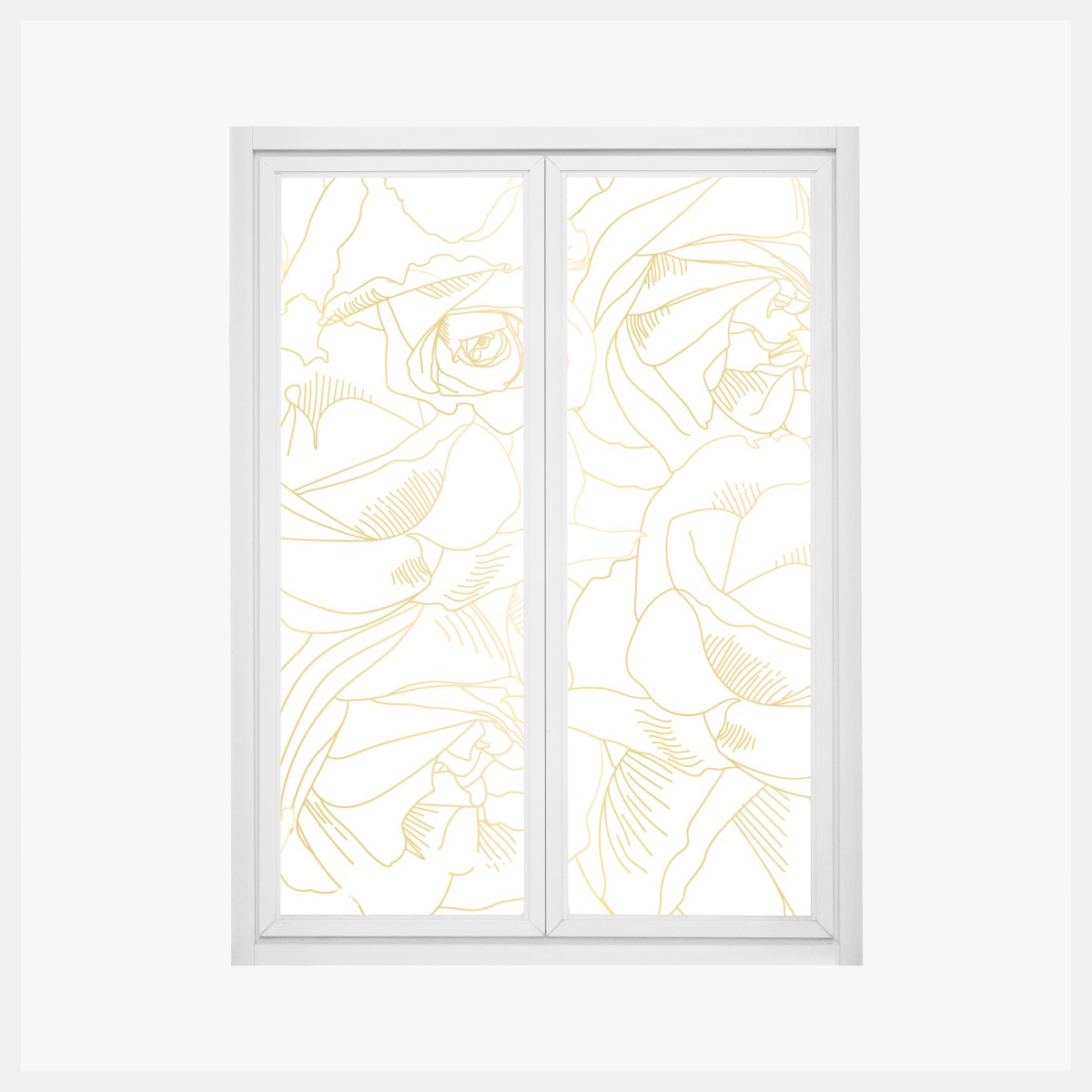 Fensteraufkleber goldene rosen linienzeichnung – Wallnifity®